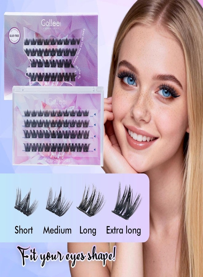 GOLLEE Self Adhesive Lash Clusters, Anime Lash Clusters Manga Lashes No Glue Needed Self Adhesive Eyelashes, Reusable Preglued Eyelash Glueless Lash Easy Eyelashes for Beginners - Image 2
